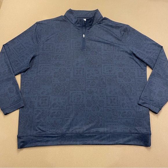 Men’s Peter Millar Perth Delos Paisley Performance Quarter Zip Pullover Size 2X - Picture 1 of 11